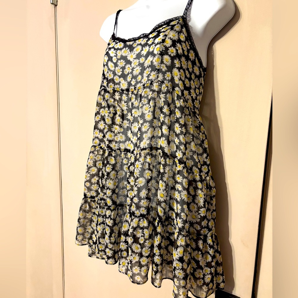 Tiered Sheer Daisy Babydoll Dress